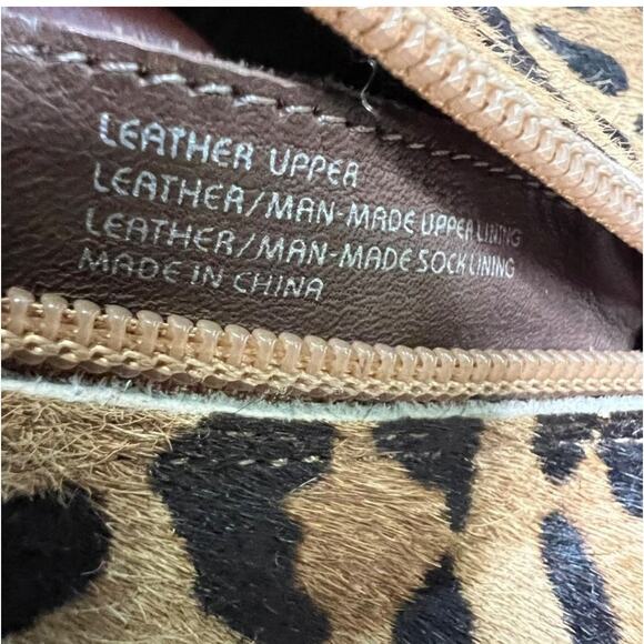 Earthies Calf Fur Leopard Animal Print Leather Apollo Boots Booties Size 7 1/2 - Picture 9 of 11